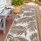 World Rug Gallery Contemporary Floral Leaves Nature Inspired Indoor/Outdoor Runner Rug 7' 10'' x 10' Beige 4033BEIGE2X7 - alternate 1